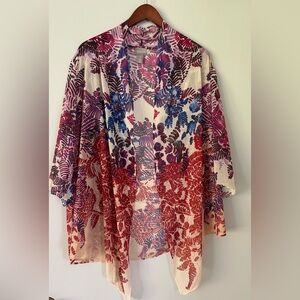 Chico's Multicolor Floral Sheer Kimono